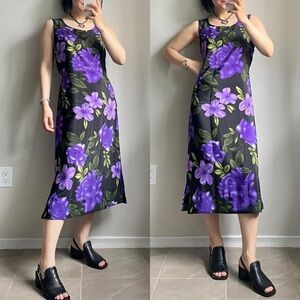 Vintage Reitmans Purplr Floral Midi Dress